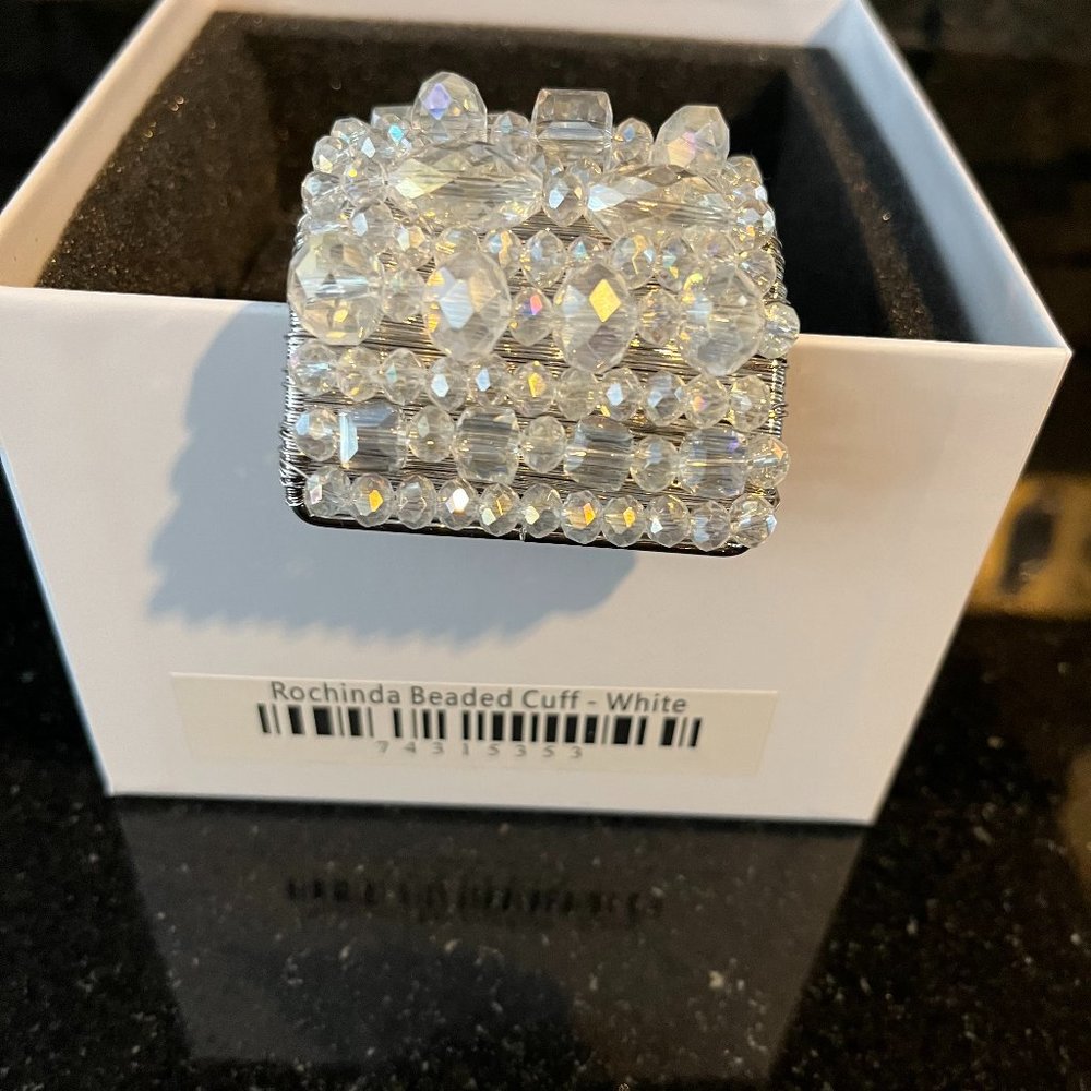 Rochinda Beaded Cuff - White